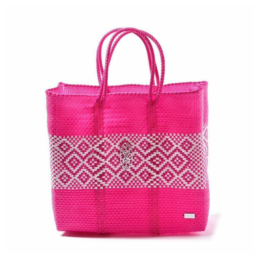 Lolas Bag - Medium Pink Aztec Stripe Tote Bag