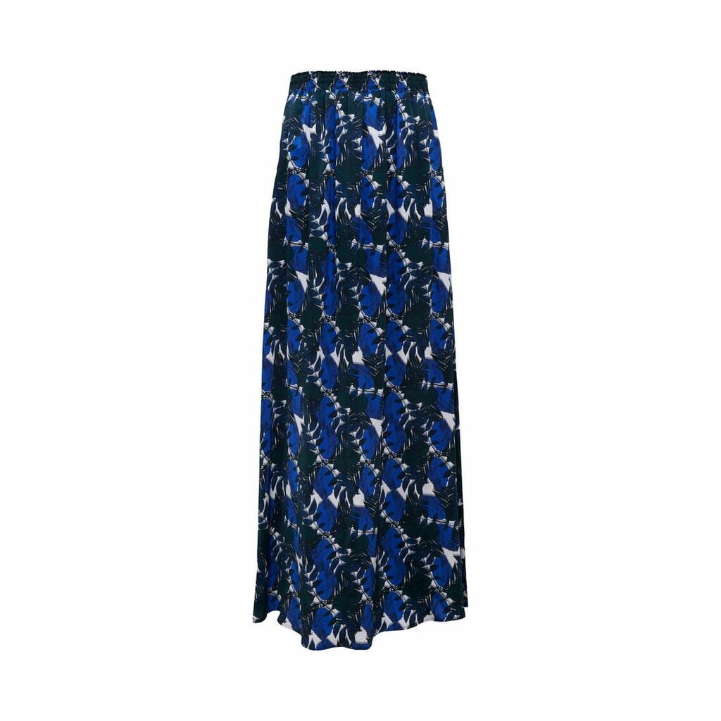 PHOEBE GRACE - Susan Split Skirt In Blue/White Leaf