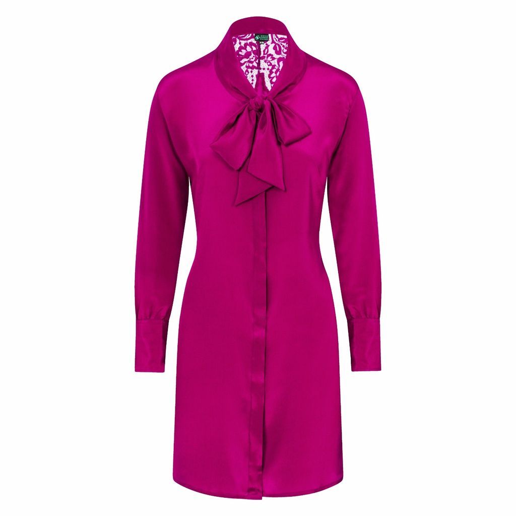 Sophie Cameron Davies - Berry Pink Silk Mini Bow Dress
