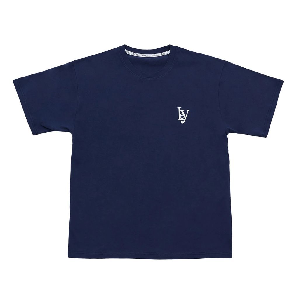 L.e.e.y - Basic Logo T-Shirt In Navy