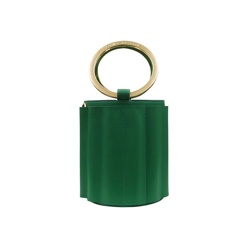 Alkeme Atelier - Water Metal Handle Small Bucket Bag - Green