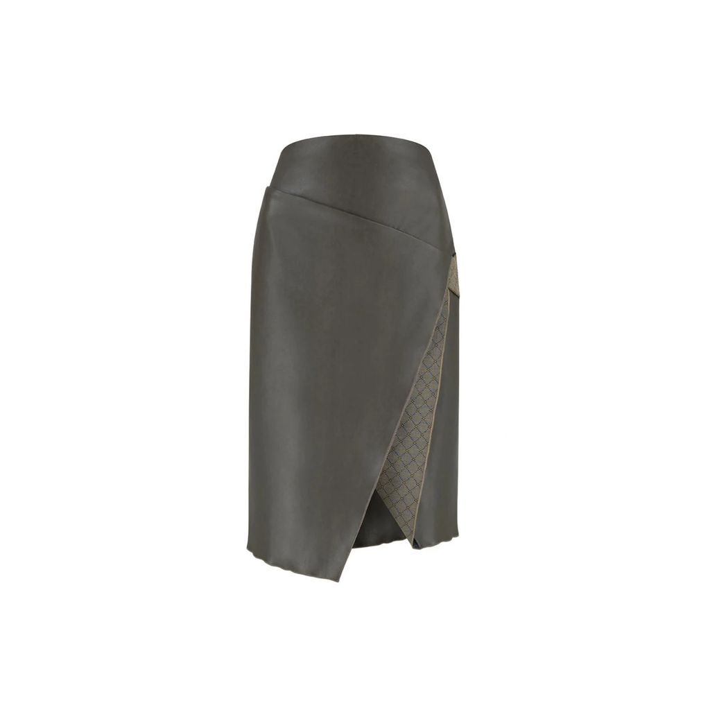 Klaudia Karamandi - Riga Green Vegan Leather Skirt