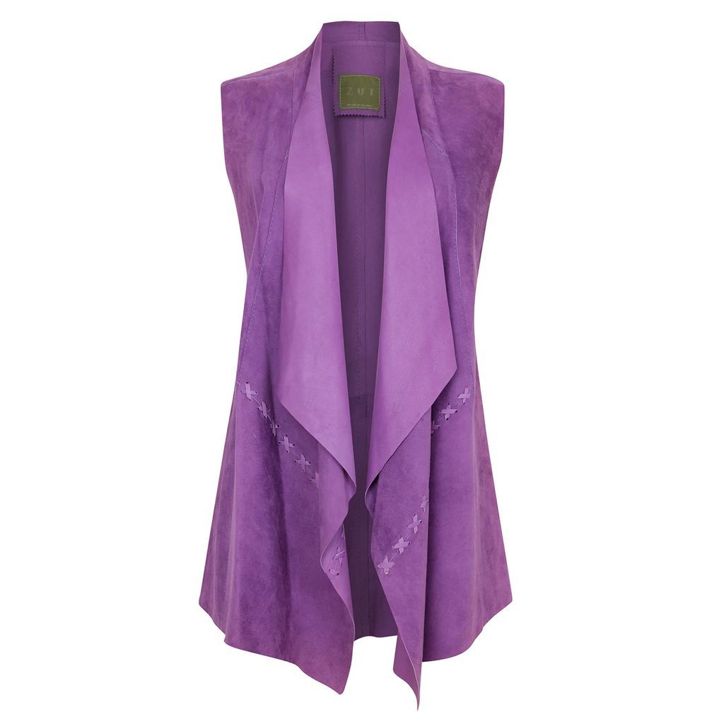 ZUT London - Suede Leather Sleeveless Jacket - Purple Lilac