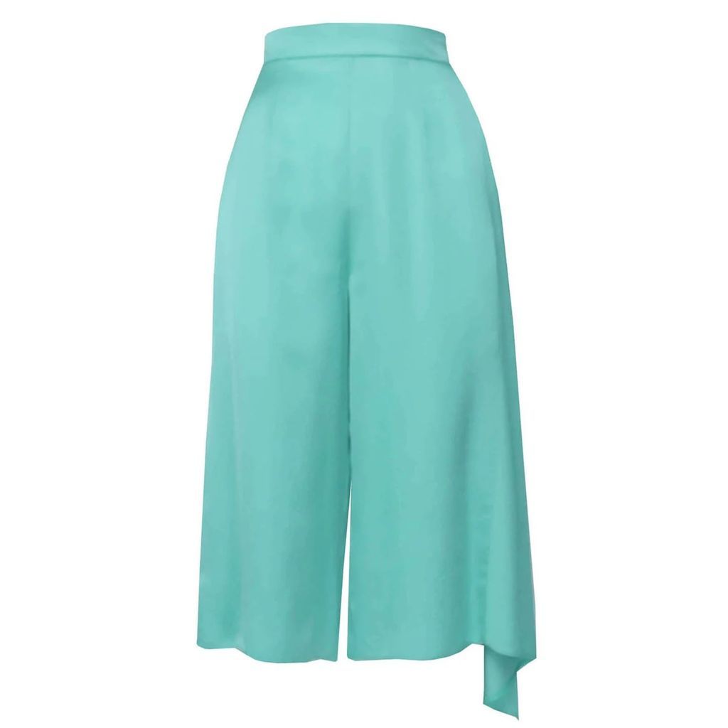 DALB - Swept Away Mint Cropped Pants With Side Pleat