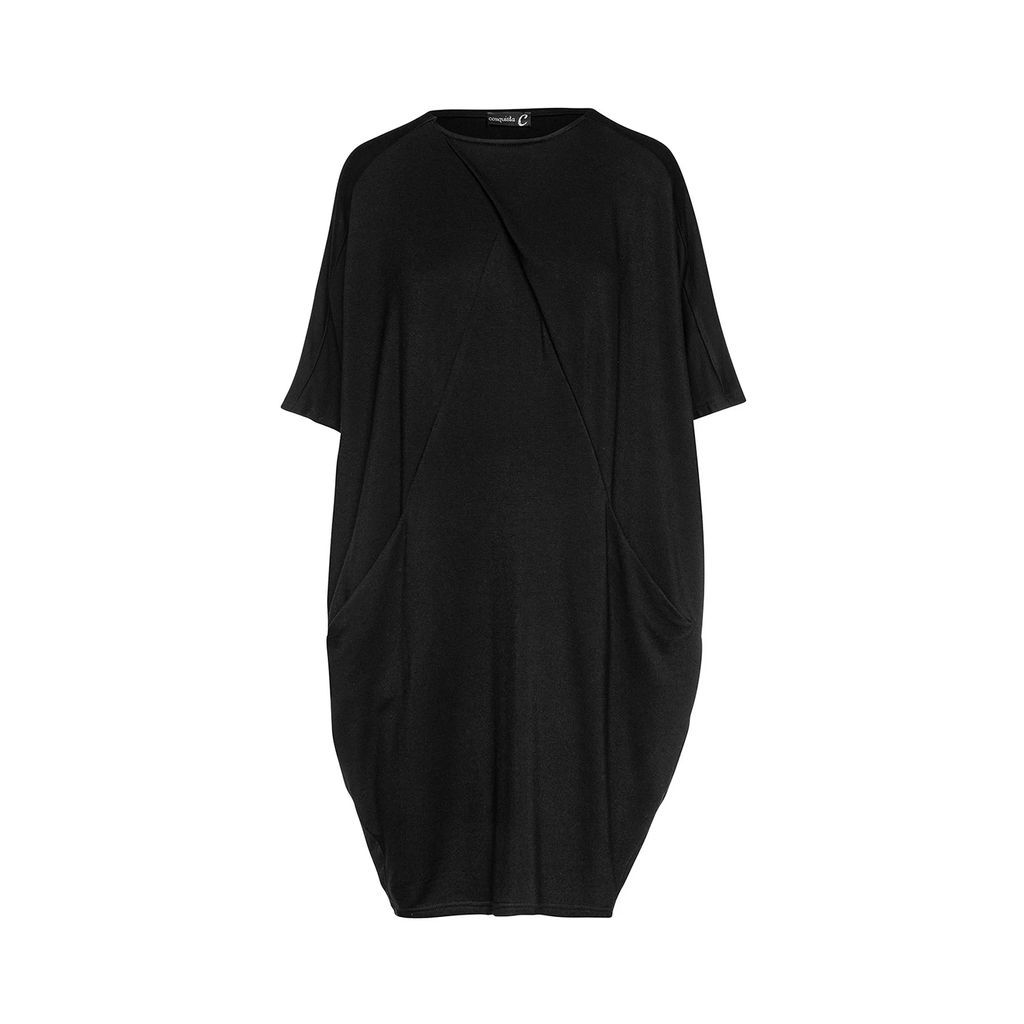 Conquista - Black Batwing Style Dress With Pockets