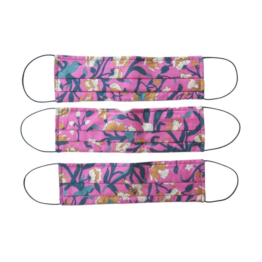 Rumour London - Reusable Protective Cloth Masks With Integrated Filter In Liberty Floral Print - Columbia (Pack Of 3)