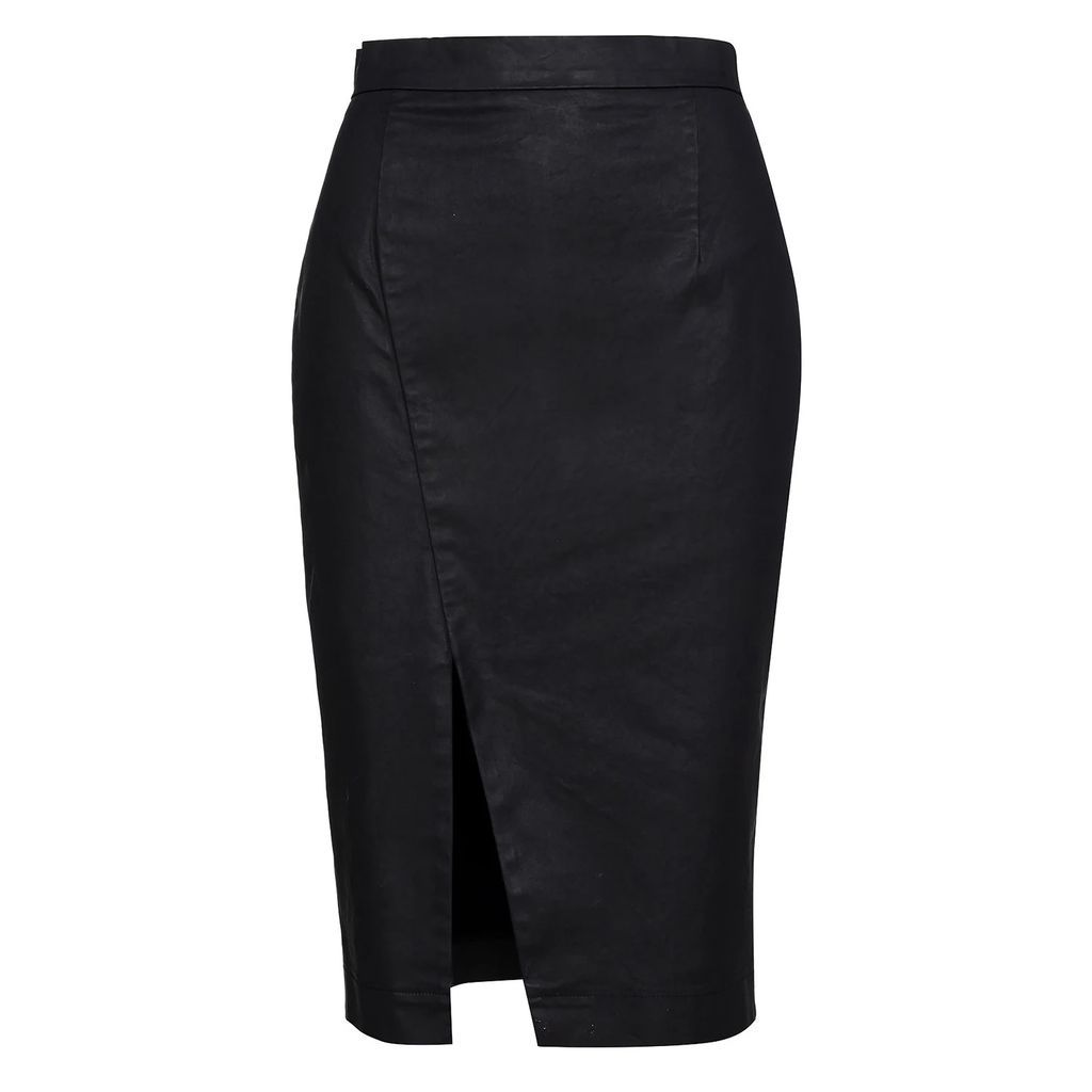 Conquista - Black Washed Denim Pencil Skirt