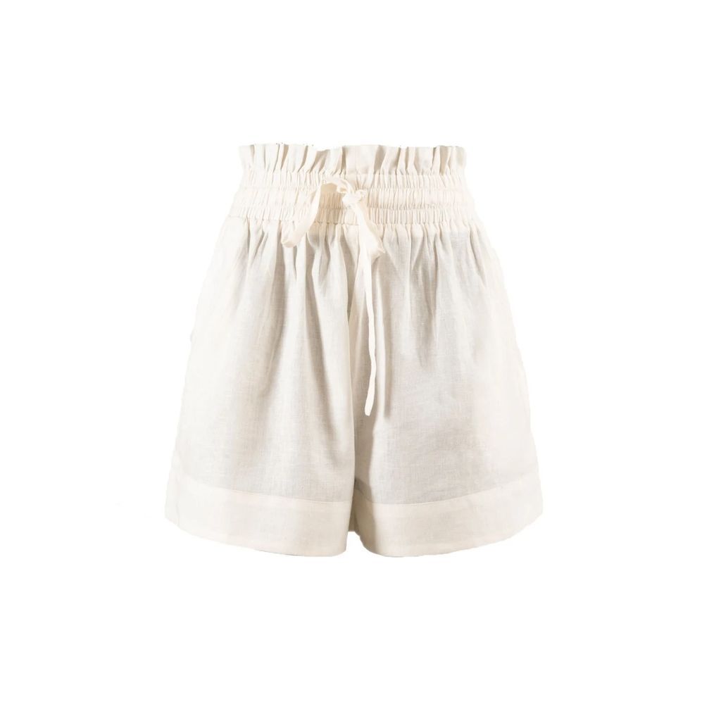 NARY - Kep Linen Lounge Short In White