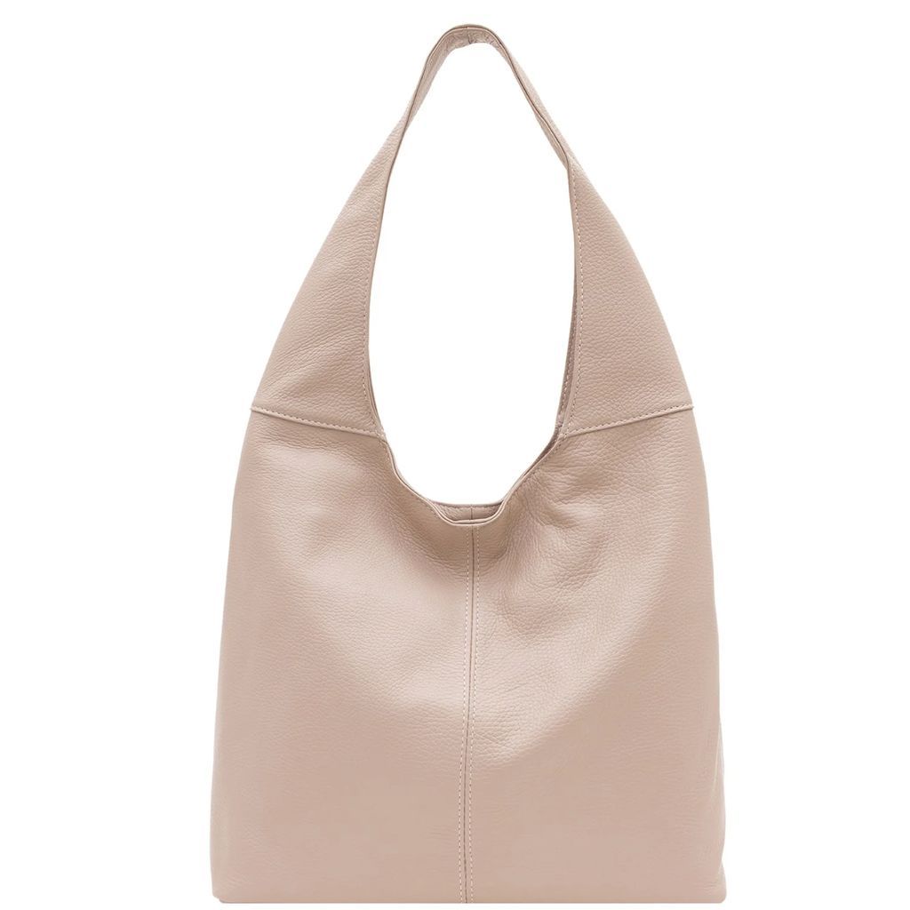 Sostter - Ivory Soft Pebbled Leather Hobo Bag