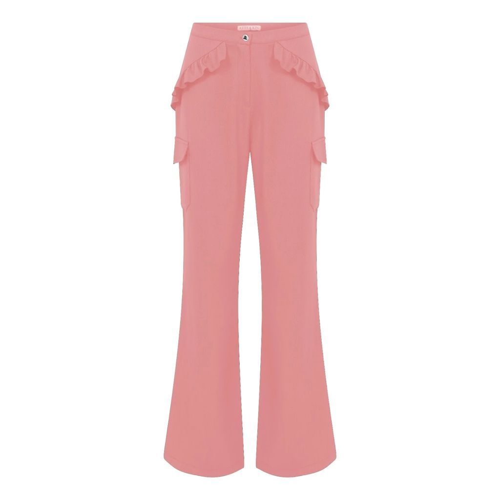 kith & kin - Baby Pink Frilled Pants With Side Pockets