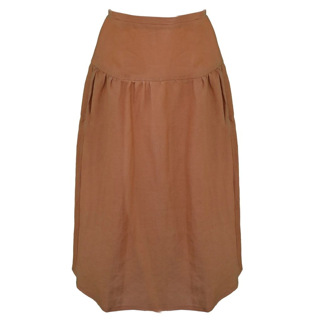 Onirik - Beth Tea Skirt In Terracotta Linen