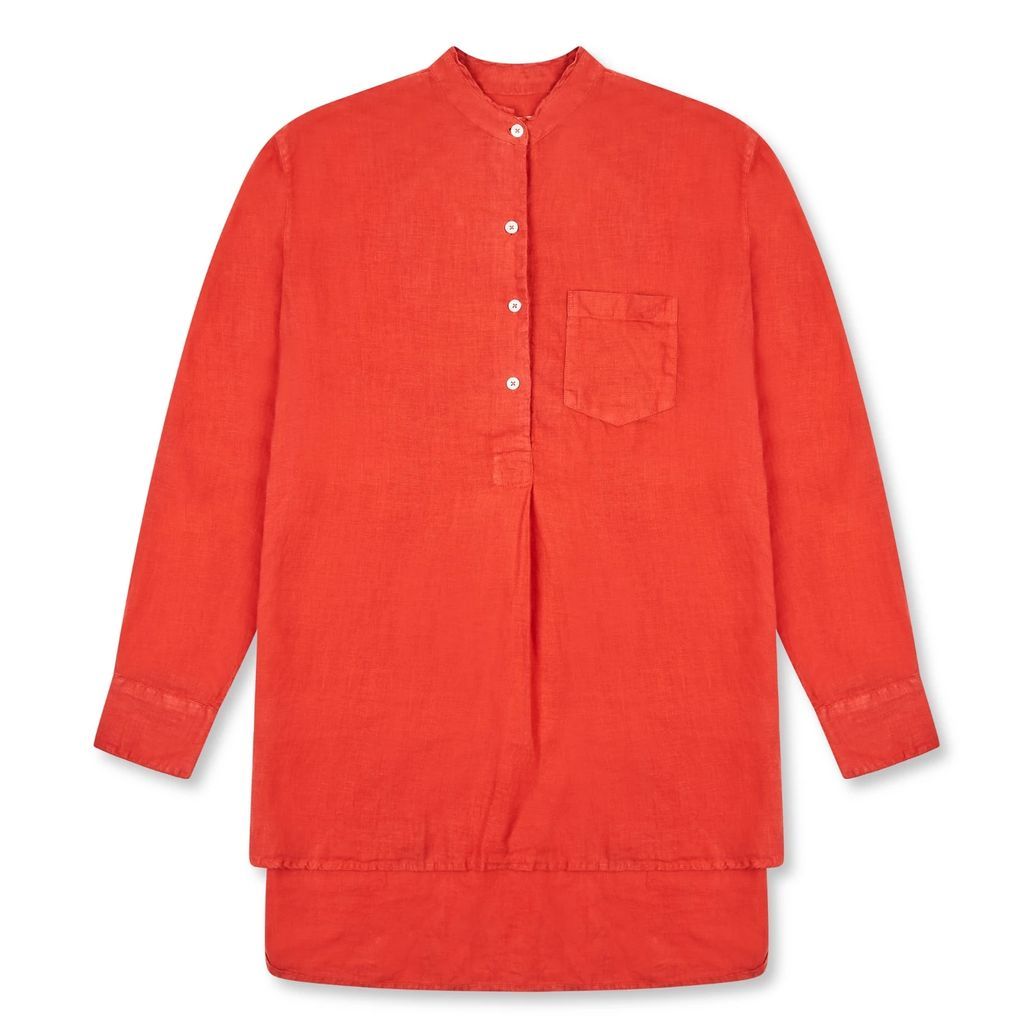Burrows & Hare - Women's Linen Tunic Shirt - Rust