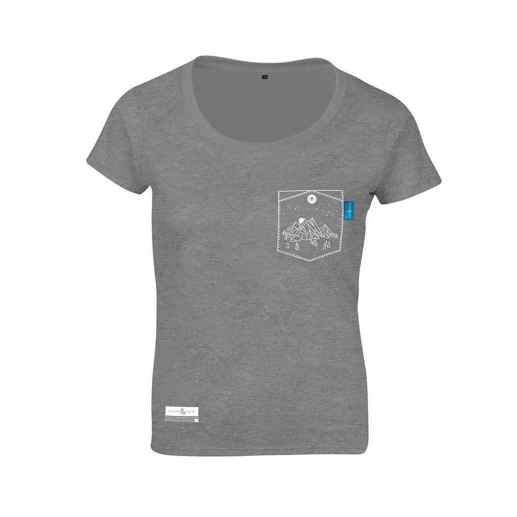 ANCHOR & CREW - Athletic Grey Horizon Print Organic Cotton T-Shirt (Womens)