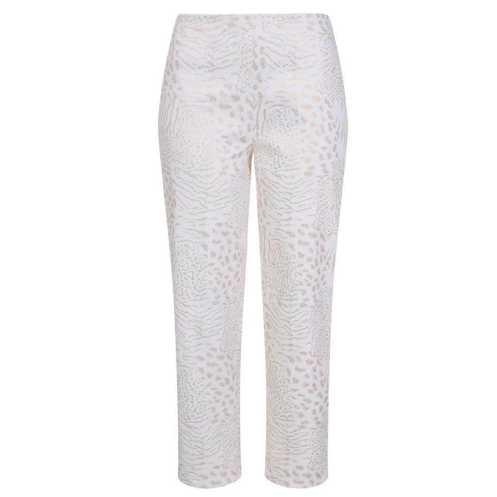 COCOOVE - Straight Leg Crop Trouser Finlay In White With Gold