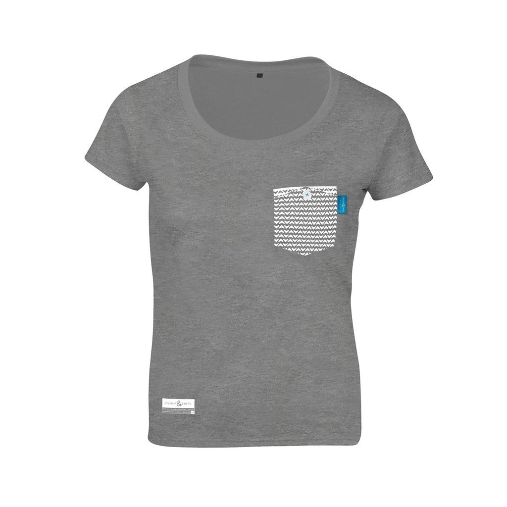 ANCHOR & CREW - Athletic Grey Marker Print Organic Cotton T-Shirt (Womens)
