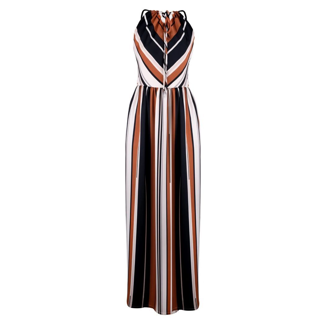 MUZA - Sleeveless Striped Maxi Strap Dress