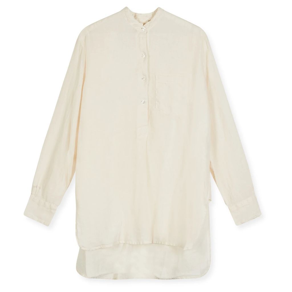 Burrows & Hare - Women's Linen Tunic Shirt - Ecru