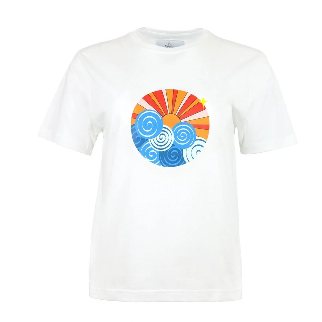 blonde gone rogue - Sunset Organic Tee In White