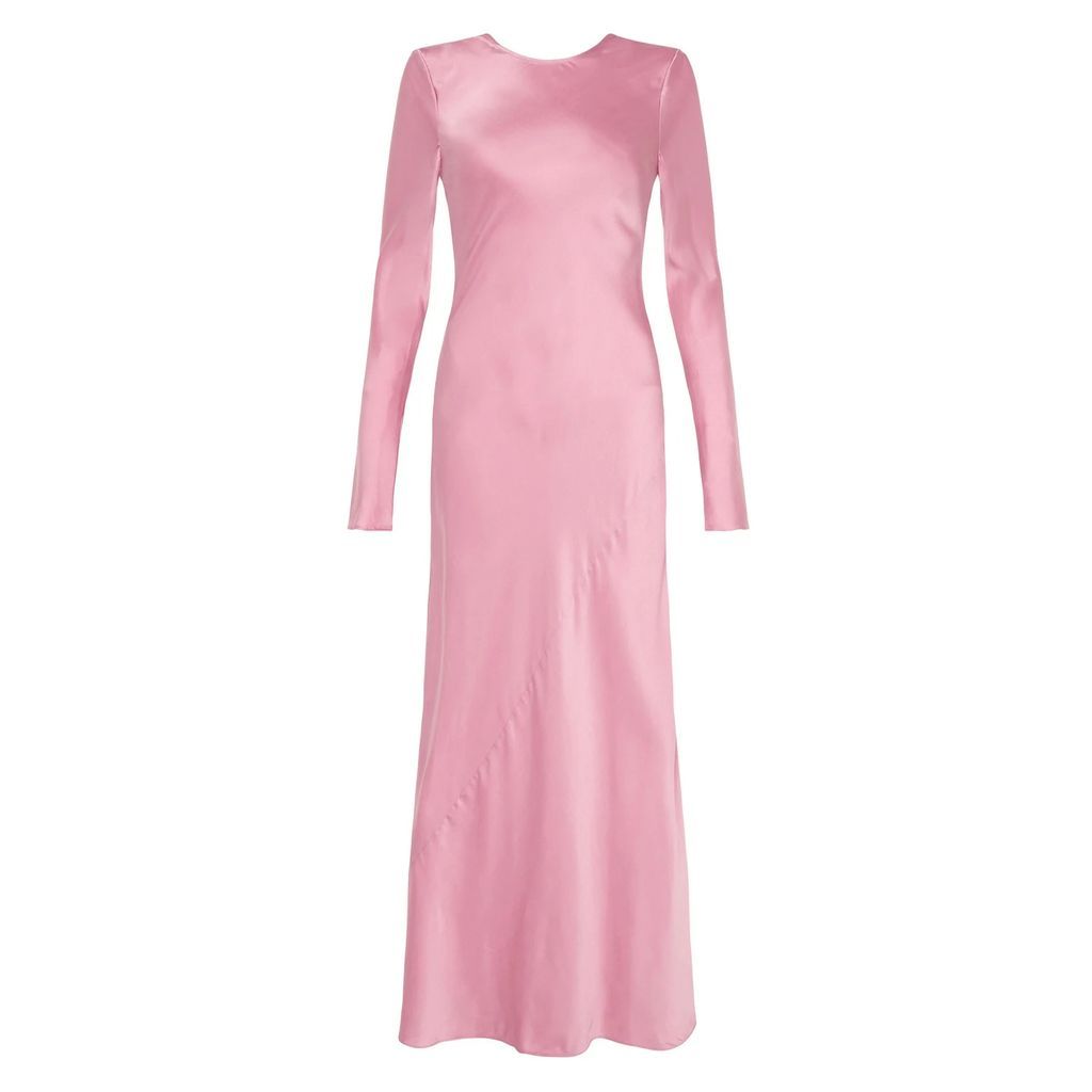 Silk Laundry - Full Sleeve Bias Cut Dress - Pink