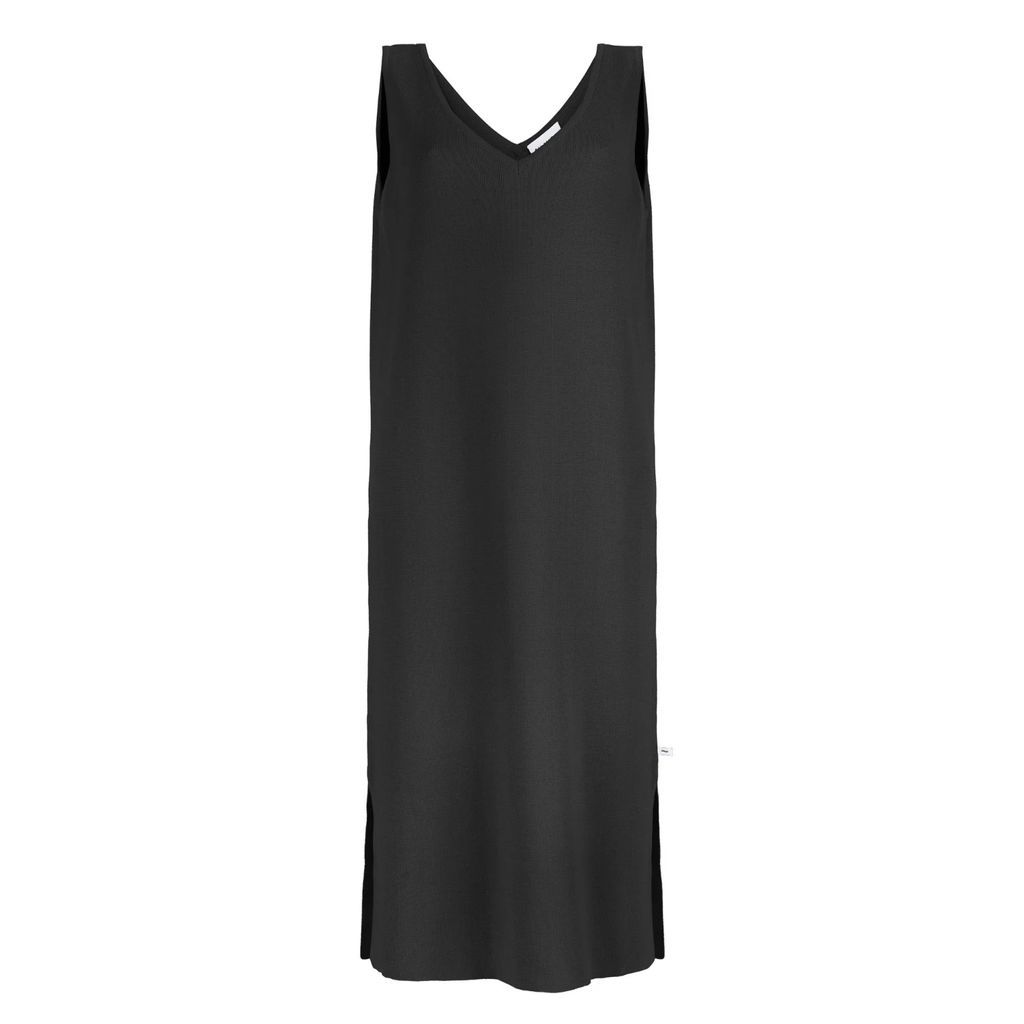 SALANIDA - Knitted V-Neck Dress Black