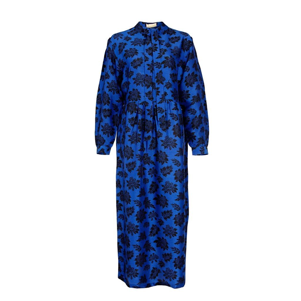 Asneh - Stella Blue Printed Silk Dress