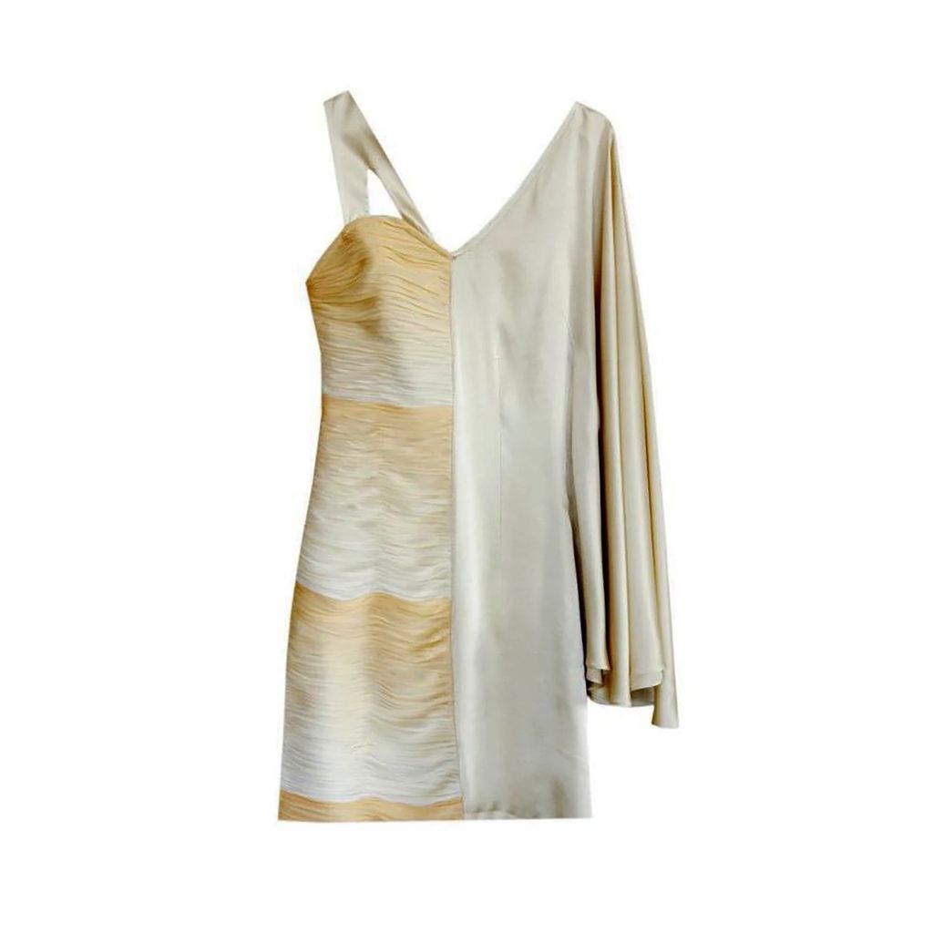kith & kin - Drape Detail Dress With Geometric Shoulder & Flare Arms