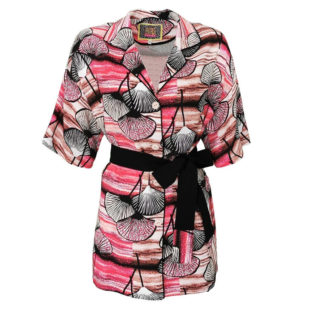Lalipop Design - Viscose Beige Kimono Shirt With Belt