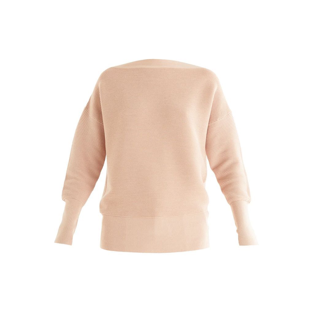PAISIE - Paisie Boat Neck Ribbed Jumper In Blush