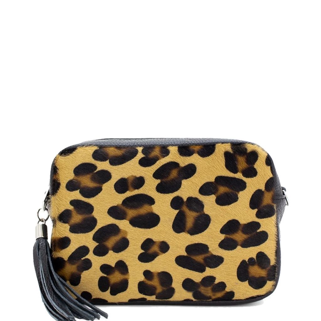 Sostter - Leopard Print Leather Crossbody Bag