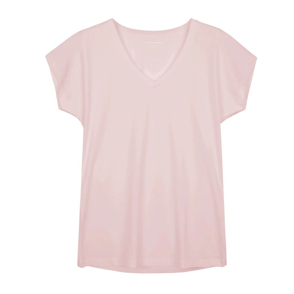 Theo + George - Jill Oversized V Neck Pink Tee
