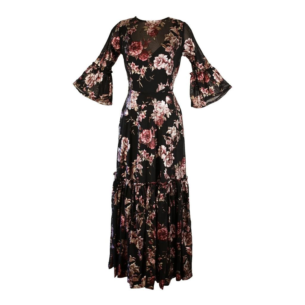 Jennafer Grace - Antique Rose Foil Ruffle Dress