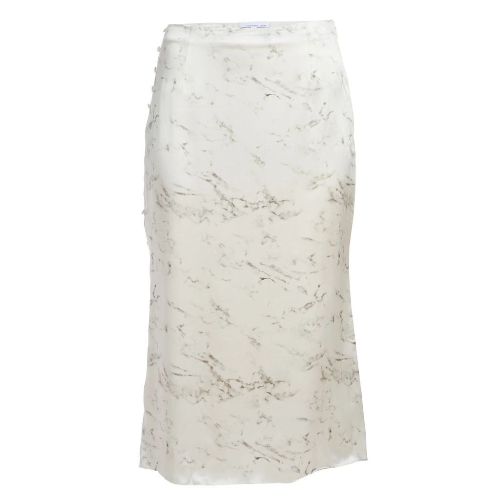 La Femme Apéro - La Jupe Fendue Slit Skirt With Side Mother-Of-Pearl Button Details