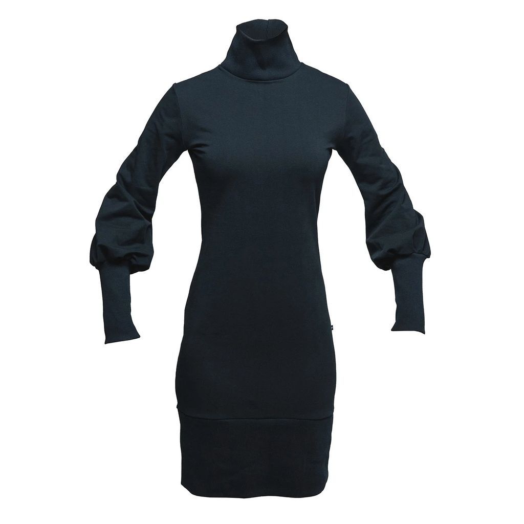 NON+ - NON625 Slim Fit Dress With Puff Sleeves - Black