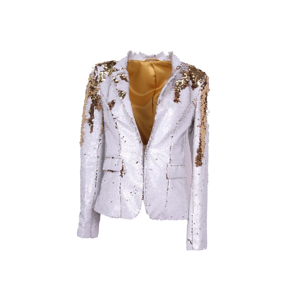 Any Old Iron - White & Gold Sequin Jacket