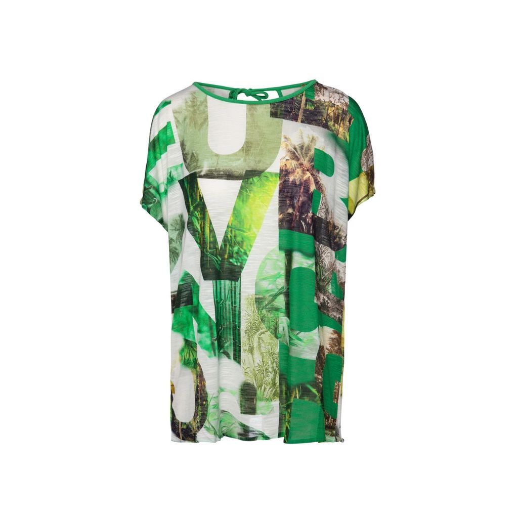 Conquista - Print Flama Top With Tie Detail