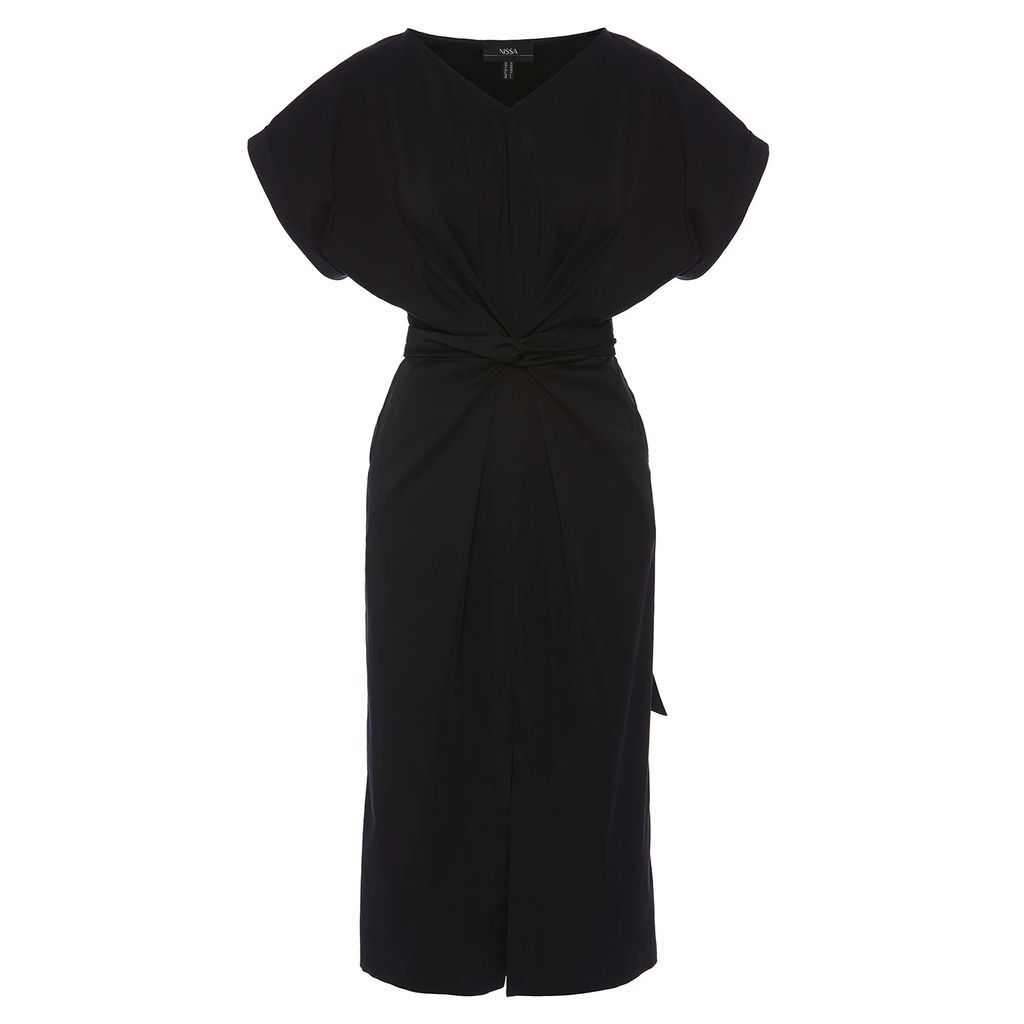 Nissa - Cotton-Poplin Dress Black