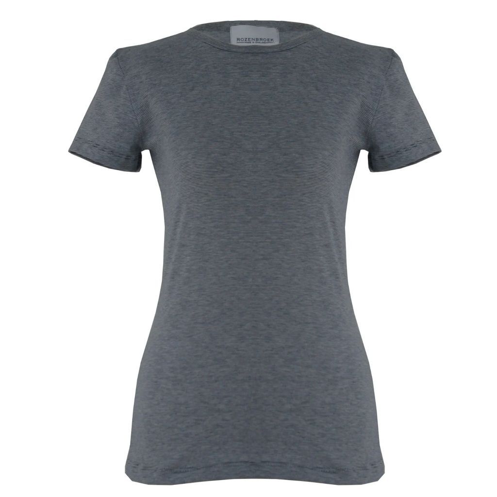 Rozenbroek - Organic Cotton T-Shirt In Fine Blue Stripe