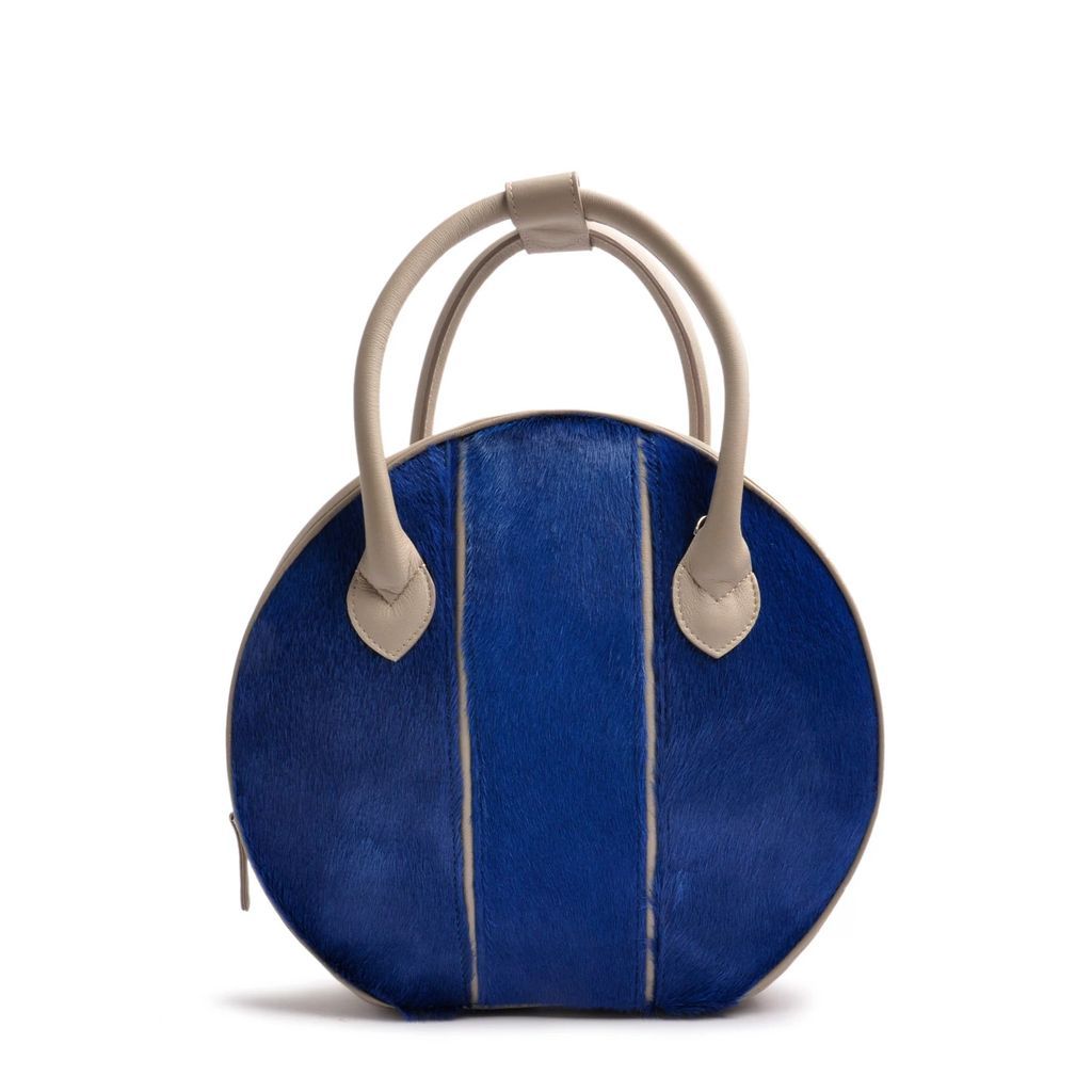 OSTWALD Finest Couture Bags - Circle Soft Medium In Grey & Royal Blue