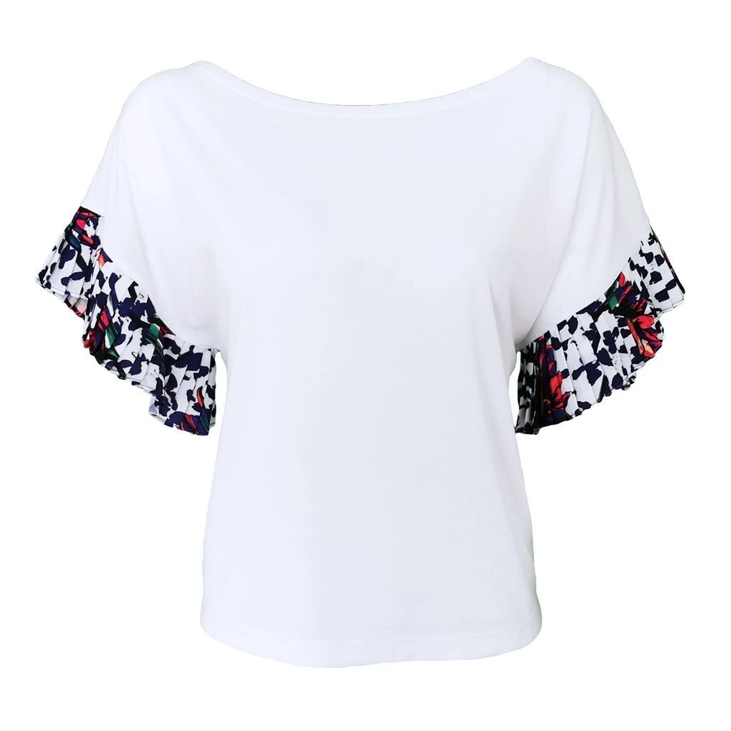 Lalipop Design - Cotton Blouse With Boat Neck & Pleated Sleeves