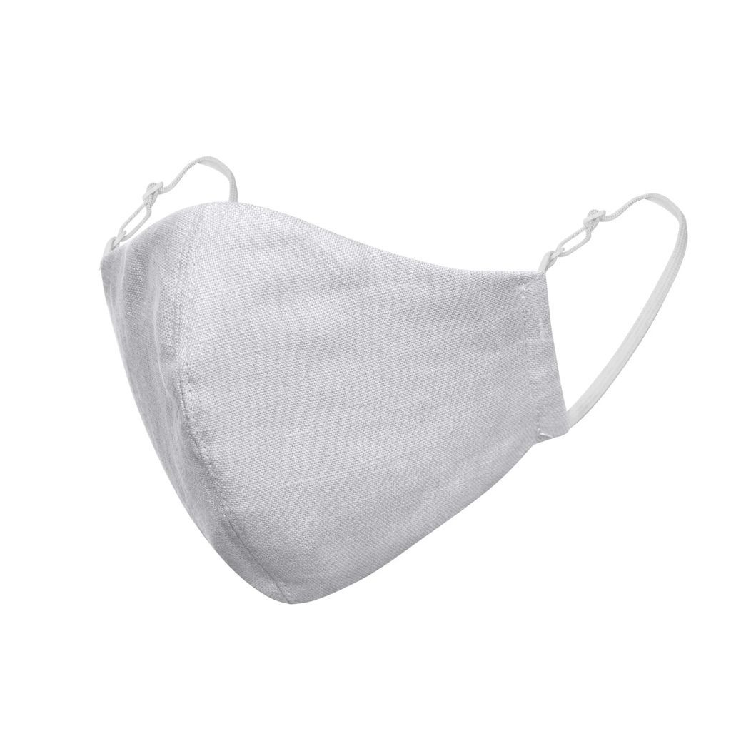unlined - Light Grey Linen Cotton Face Mask With Filter Pocket