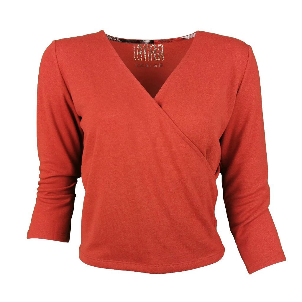 Lalipop Design - Brick Red Double-Breasted Blouse