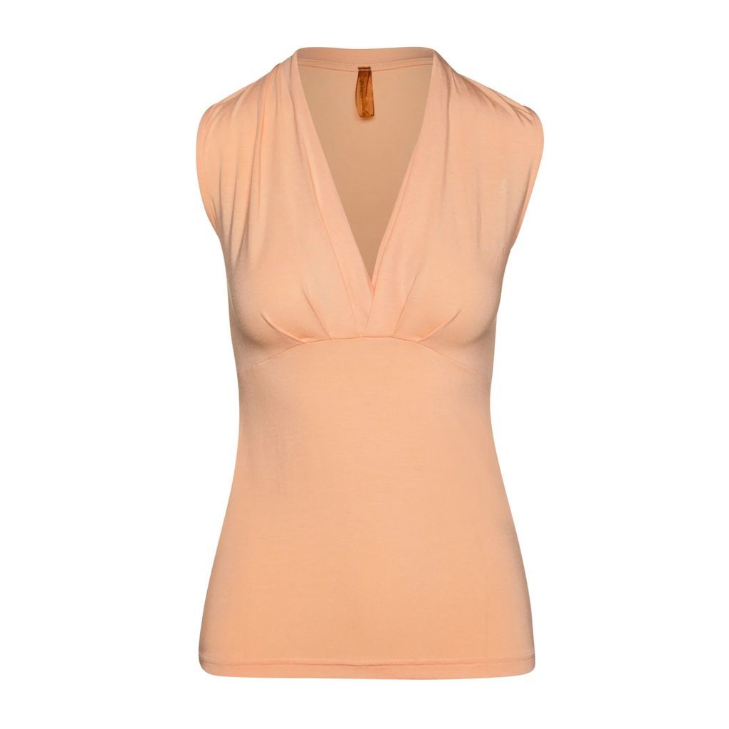Conquista - Apricot Faux Wrap Sleeveless Top
