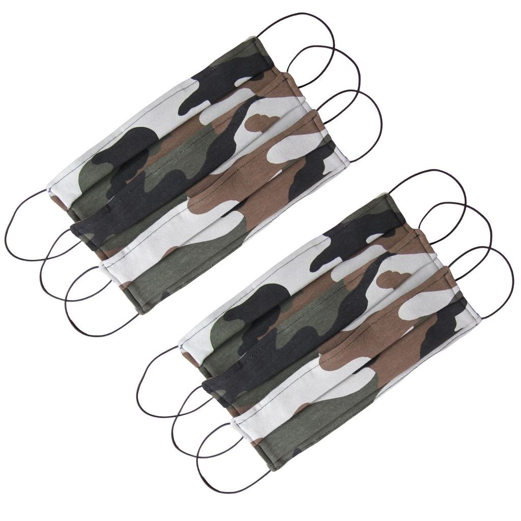 Rumour London - Pack Of 6 Protective Reusable Face Masks With Filter Pocket In Camouflage Print