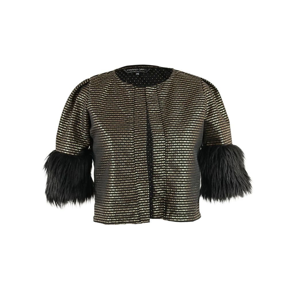 Jennafer Grace - Goldie Faux Fur Cuff Crop Jacket