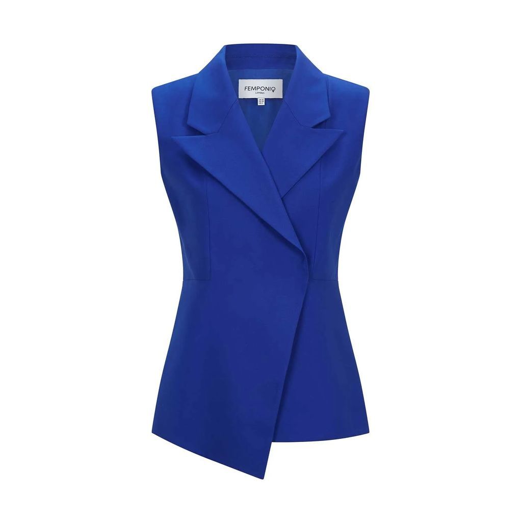 Femponiq - Sleeveless Cotton Blazer (Royal Blue)