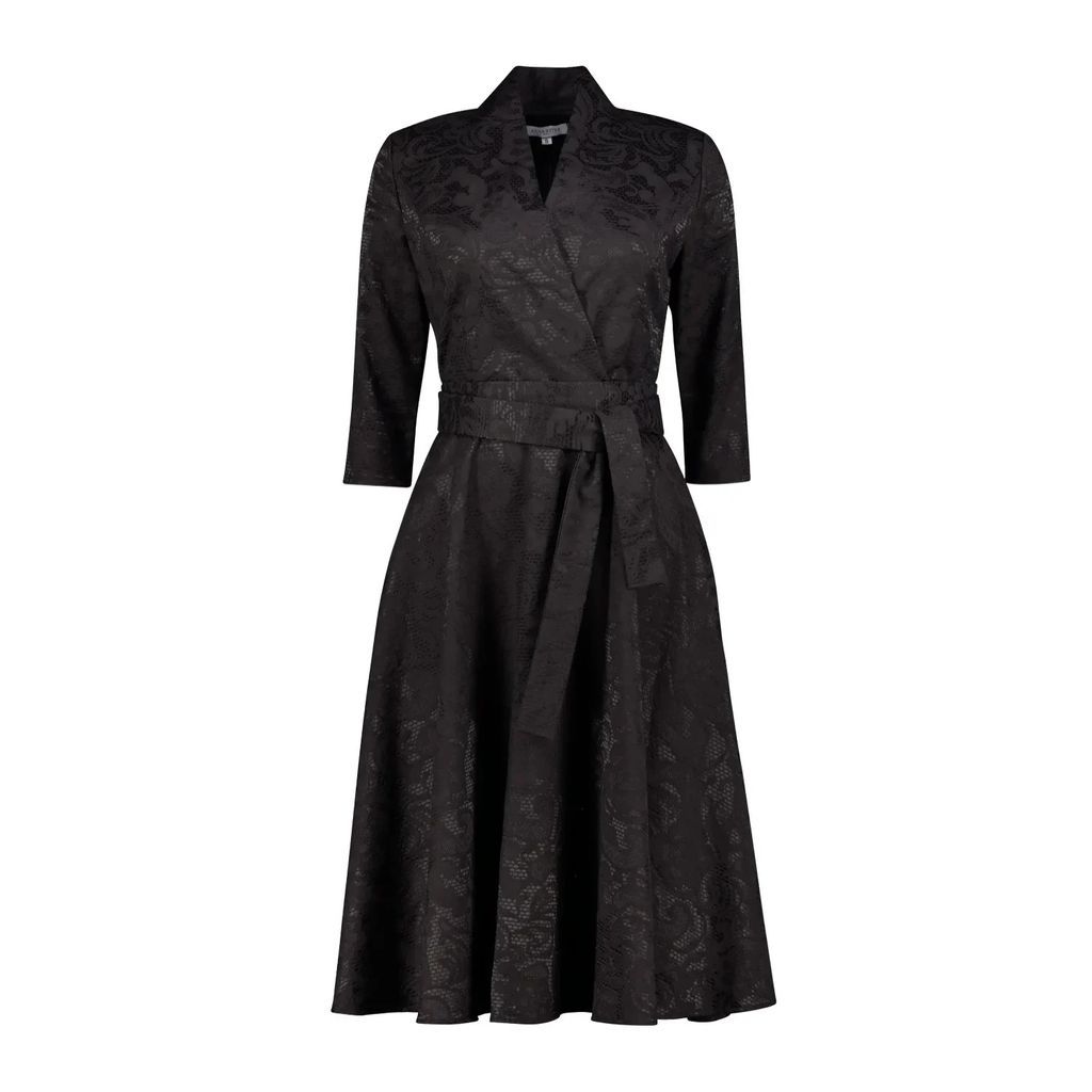 Anna Etter - Black Cotton Jacquard Midi Dress Jacquelyn
