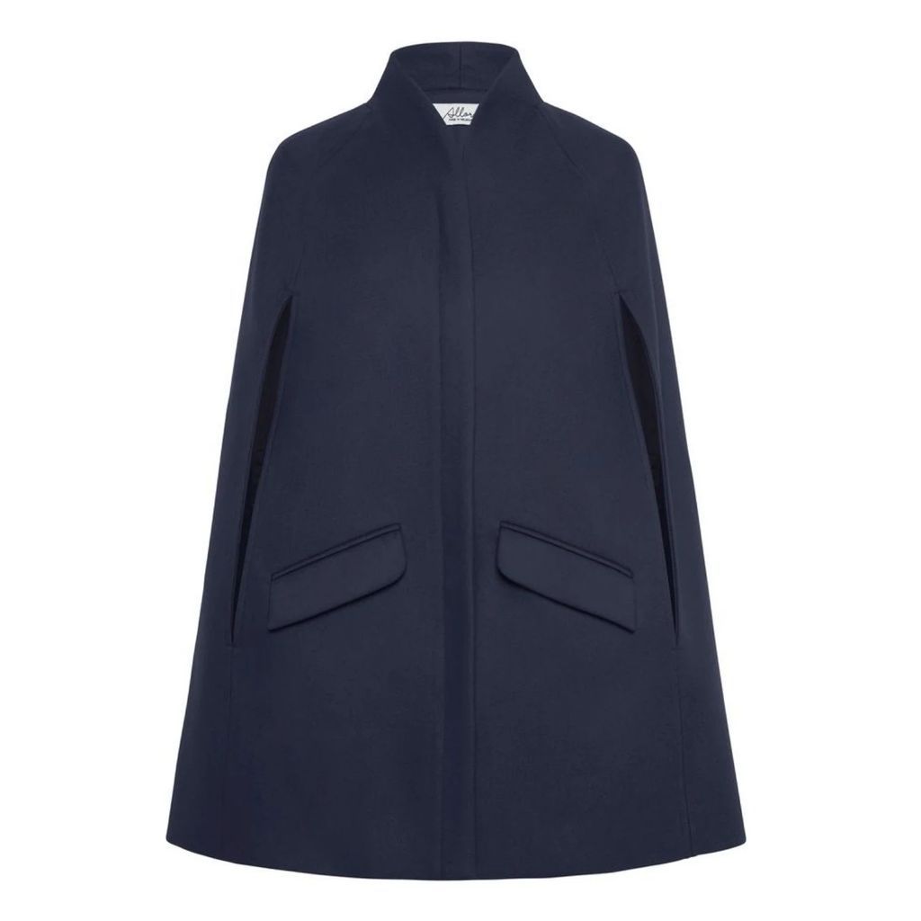 Allora - Chelsea Wool Cashmere Cape Navy