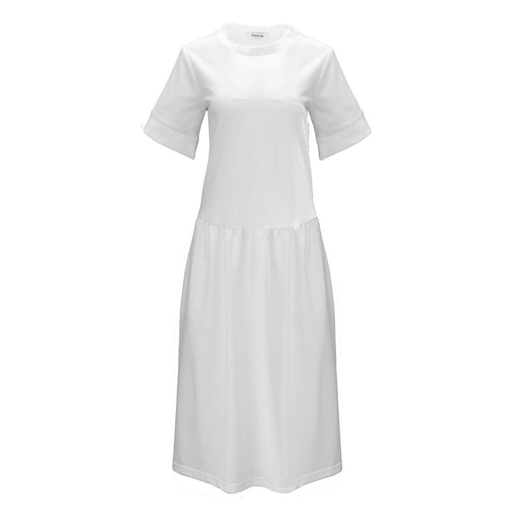 Onirik - Luca Sweatshirt Dress In Vintage White Cotton