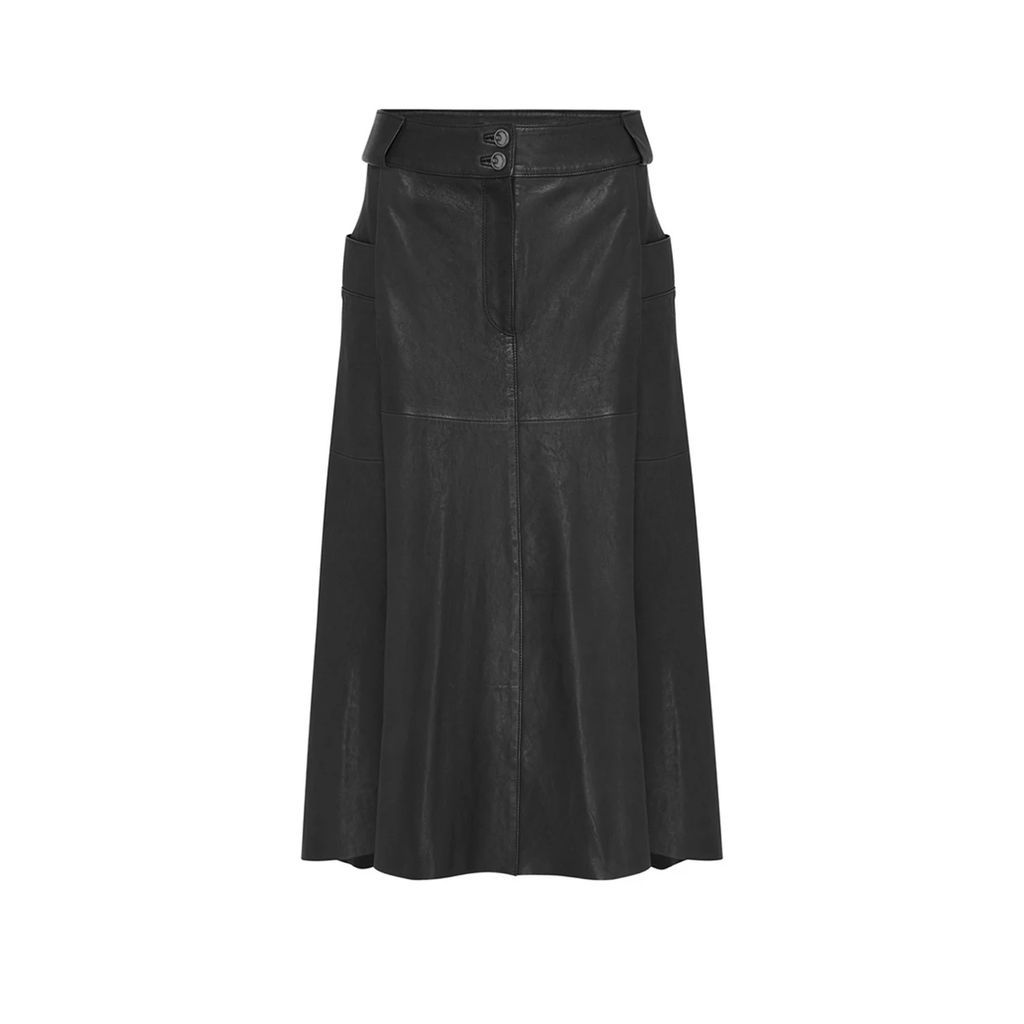 West 14th - Hudson High-Rise Skirt Black Leather