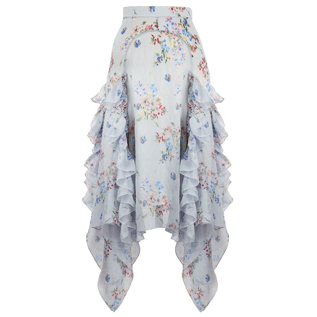Siobhan Molloy - Gracie Ditsy Bloom Print Asymmetric Midi Skirt